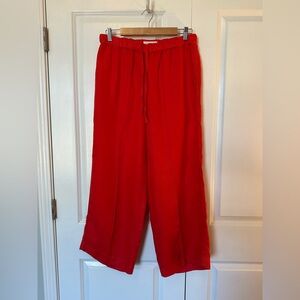 Alex Mill Women’s Polly Pull On Linen Wide Leg Pant Red (Size M)